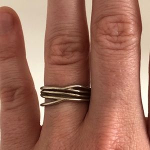 Solid sterling wrap ring boho
